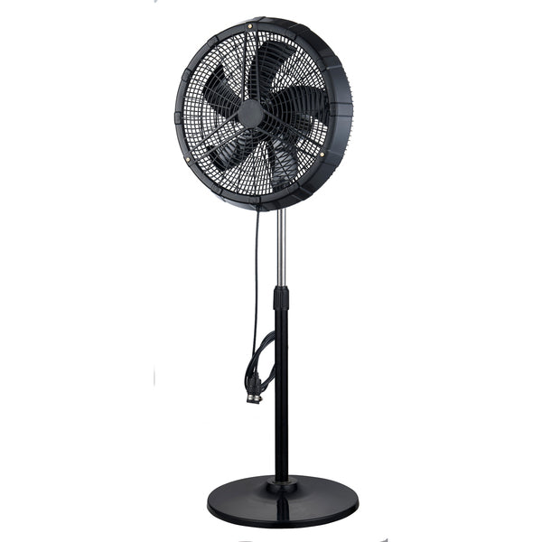18-In. 3-Speed Oscillating Stand Fan with Misting Ring, Black, F-1888