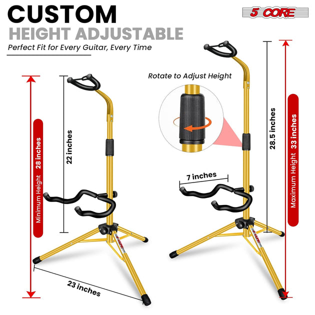 Custom height adjustable guitar stand, offering personalized support and secure placement for your guitar